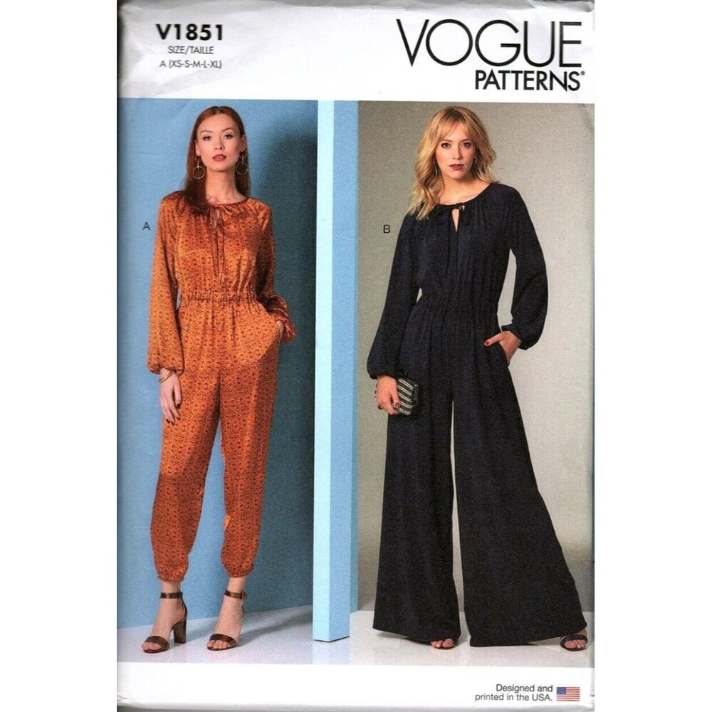 Vogue V1851 Misses or Petite XS to XL Jumpsuit Uncut Sewing Pattern